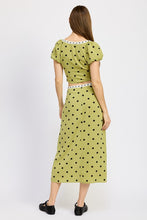 Load image into Gallery viewer, POLKA DOT MIDI SKIRT WITH LACE TRIM
