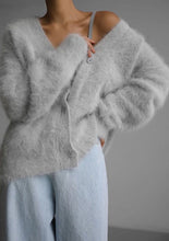 Load image into Gallery viewer, Fuzzy oversized button front cardigan
