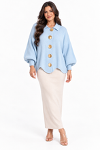 Load image into Gallery viewer, Kylie Gold Buttons Lantern Sleeve Cardigan
