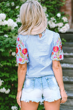 Load image into Gallery viewer, Women Floral Embroidered Puff Sleeve Blouse
