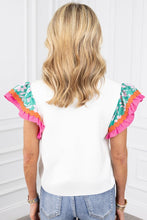 Load image into Gallery viewer, Women Contrast Ricrac Floral Sleeve Top
