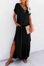 Load image into Gallery viewer, Women Hidden Pocket Splits Maxi T-shirt Dress
