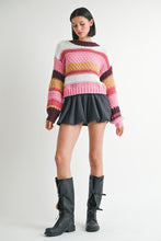 Load image into Gallery viewer, MOCK NECK STRIPED SWEATER
