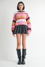 Load image into Gallery viewer, MOCK NECK STRIPED SWEATER
