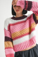 Load image into Gallery viewer, MOCK NECK STRIPED SWEATER
