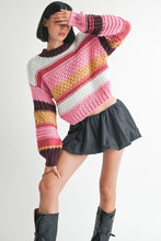 Load image into Gallery viewer, MOCK NECK STRIPED SWEATER
