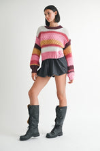 Load image into Gallery viewer, MOCK NECK STRIPED SWEATER
