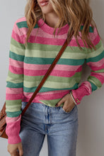 Load image into Gallery viewer, Women Color Block Ribbed Edge Round Neck Sweater
