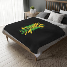 Load image into Gallery viewer, Jamaica Flag Graphic Blanket – Velveteen Microfiber Throw
