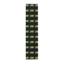 Load image into Gallery viewer, Jamaica Flag Script Table Runner — Black Cotton-Poly Dining Accent
