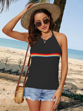 Load image into Gallery viewer, Tied Contrast Halter Neck Tank
