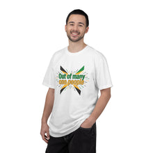 Load image into Gallery viewer, Out of Many One People T-Shirt — Jamaican Unity Flag Graphic Tee
