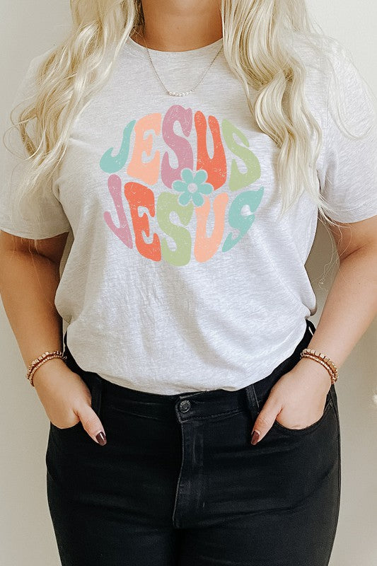 Jesus Floral Pastel Graphic Tee