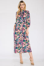 Load image into Gallery viewer, Celeste Floral Midi Dress with Bow Tied
