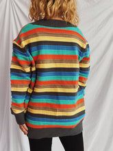 Load image into Gallery viewer, Contrast Stripes Button Up Long Sleeve Cardigan
