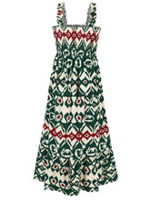 Load image into Gallery viewer, Smocked Printed Square Neck Sleeveless Dress
