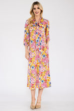 Load image into Gallery viewer, Celeste Floral Midi Dress with Bow Tied
