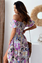 Load image into Gallery viewer, Smocked Printed Short Sleeve Maxi Dress
