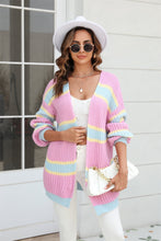 Load image into Gallery viewer, Color Block Ribbed Dropped Shoulder Open Front Cal
