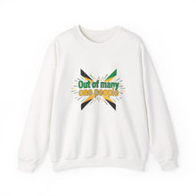 Load image into Gallery viewer, Out of Many One People Sweatshirt – Jamaican Flag Unity Crewneck
