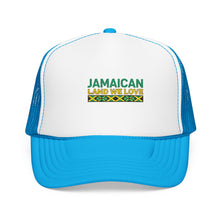 Load image into Gallery viewer, Jamaican Land We Love Embroidered Trucker Hat
