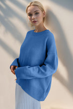 Load image into Gallery viewer, Round Neck Dropped Shoulder Sweater
