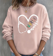 Load image into Gallery viewer, Stethoscope Heart Nurse Sweater
