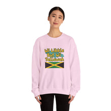 Load image into Gallery viewer, Jamaican Phrase Sweatshirt - "Wi Likkle But Wi Tallawah" Crewneck with Jamaica Flag
