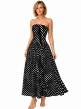 Load image into Gallery viewer, Jyll Polka Dot Strapless Maxi Dress
