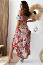 Load image into Gallery viewer, Smocked Printed Short Sleeve Maxi Dress
