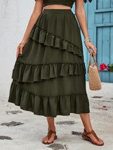 Load image into Gallery viewer, Ruffled Elastic Waist Midi Skirt
