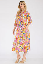 Load image into Gallery viewer, Celeste Floral Midi Dress with Bow Tied
