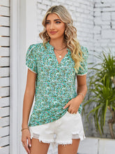 Load image into Gallery viewer, Floral Notched Neck Blouse
