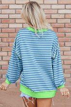 Load image into Gallery viewer, High-Low Striped Long Sleeve Sweatshirt
