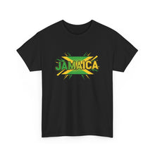 Load image into Gallery viewer, Jamaica Retro Pop Art Tee - Bold Green &amp; Gold Island Graphic Shirt
