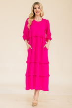 Load image into Gallery viewer, Celeste Full Size Tiered-Ruffle Midi Dress
