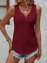 Load image into Gallery viewer, Eyelet V-Neck Wide Strap Tank
