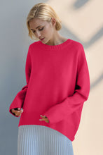 Load image into Gallery viewer, Round Neck Dropped Shoulder Sweater
