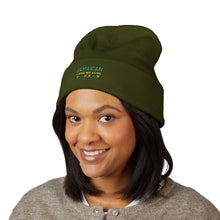 Load image into Gallery viewer, Jamaican Embroidered Cuffed Beanie — Reggae-Inspired Knit Hat
