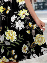 Load image into Gallery viewer, Flower Round Neck Tiered Dress
