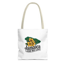 Load image into Gallery viewer, Jamaica Land We Love Tote Bag — Floral Island Map Beach Market Tote
