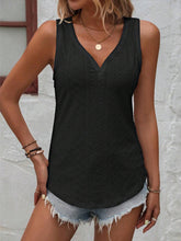 Load image into Gallery viewer, Eyelet V-Neck Wide Strap Tank
