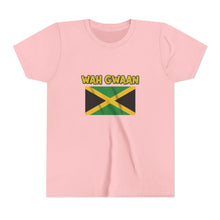 Load image into Gallery viewer, Youth Tee - "Wah Gwaan" Jamaican Flag Kids Shirt
