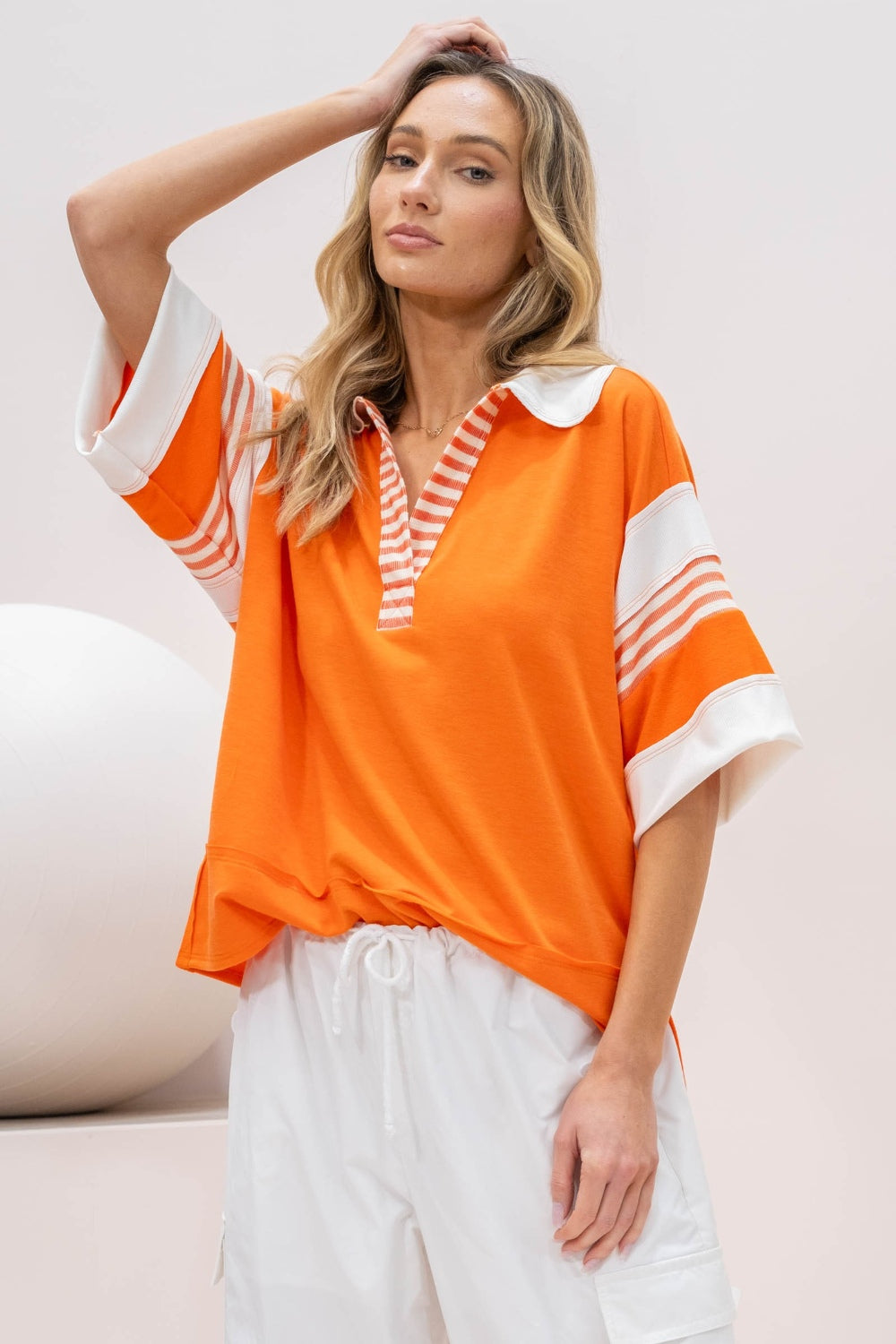 Hailey Contrast Stripe Polo Shirt