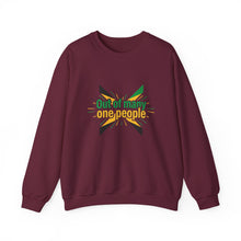 Load image into Gallery viewer, Out of Many One People Sweatshirt – Jamaican Flag Unity Crewneck

