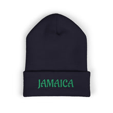 Load image into Gallery viewer, Jamaica Embroidered Cuffed Beanie — Cozy Travel &amp; Reggae Knit Hat
