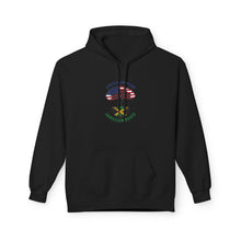 Load image into Gallery viewer, American Born Jamaican Roots Hoodie — USA &amp; Jamaican Flag Heritage Pullover
