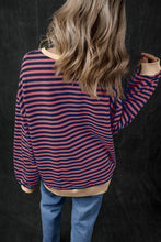 Load image into Gallery viewer, Pumpkin Striped Long Sleeve Sweatshirt
