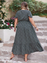 Load image into Gallery viewer, Karen Printed V-Neck Flutter Sleeve Midi Dress
