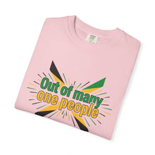 Load image into Gallery viewer, Out of Many One People T-Shirt — Jamaican Unity Flag Graphic Tee
